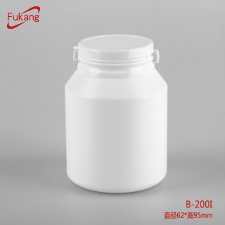 HDPE撕拉蓋斜肩圓瓶 200ml白色保健品瓶 藥用塑料瓶廠家B-200I