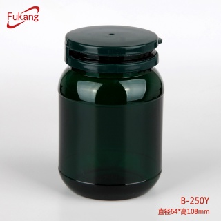 250CC PET墨綠撕拉蓋圓瓶 石斛粉末包裝瓶 膠囊塑料包裝瓶B-250Y