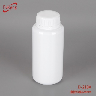 210ML HDPE圓形塑料瓶 膠囊片劑藥片 膠水化學試劑包裝瓶 D-210A