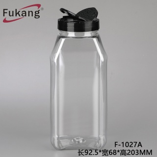 工廠批發1000ml調味品瓶 pet透明方形食品瓶 蝴蝶蓋瓶子